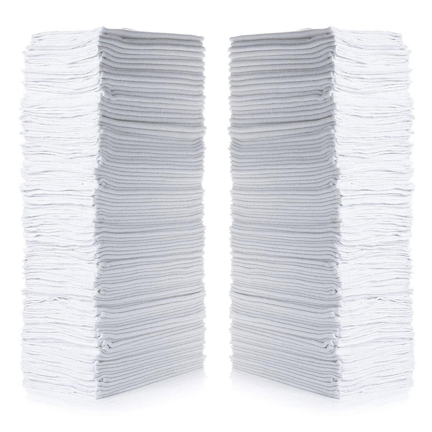 500 Pack Premium White Shop Towels, Reusable (14” x 12”)