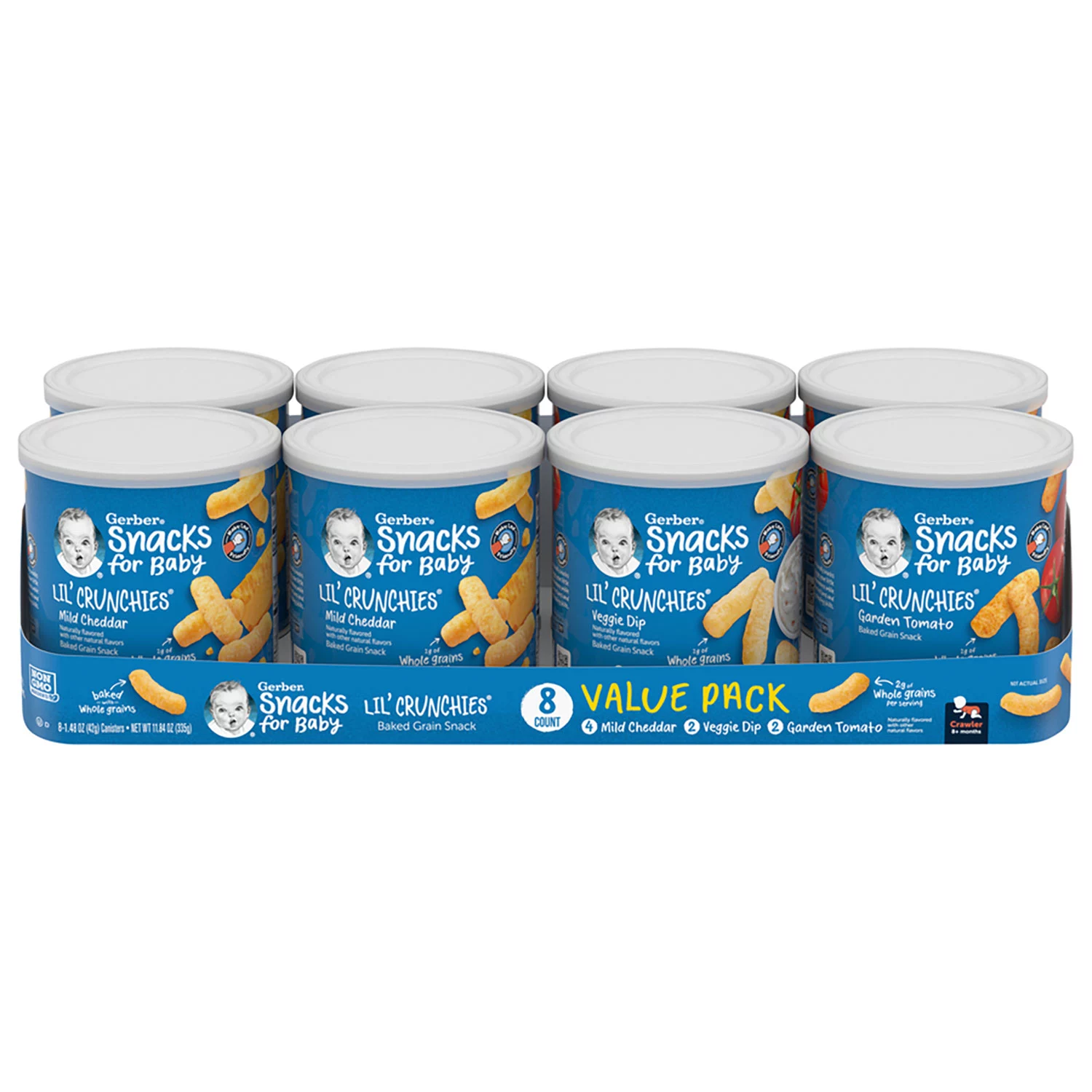 Gerber Lil’ Crunchies Baked Corn Snack Variety Pack (1.48 oz., 8 ct.)  