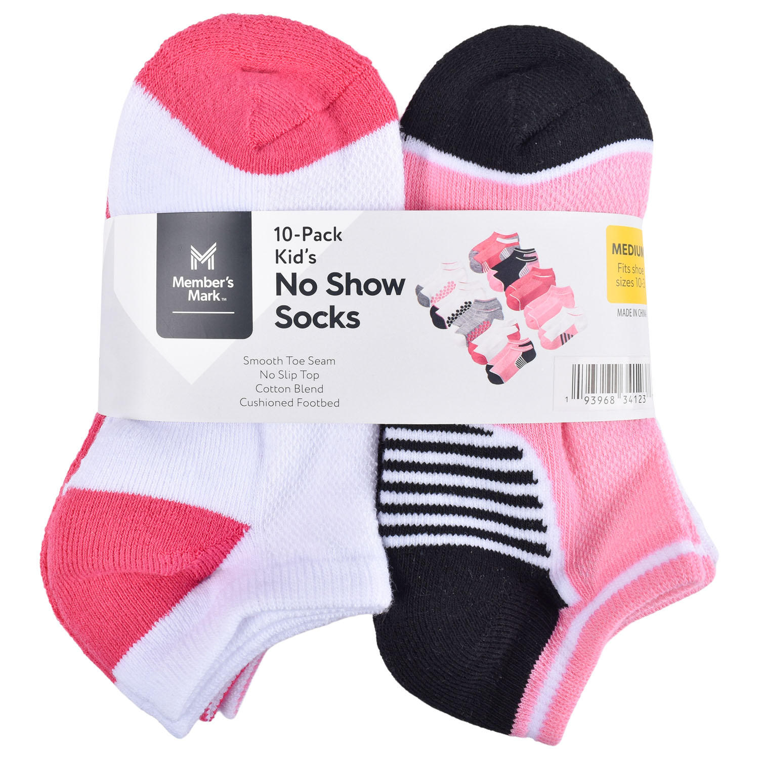 Member’s Mark Kid’s No Show Socks, 10 Pack