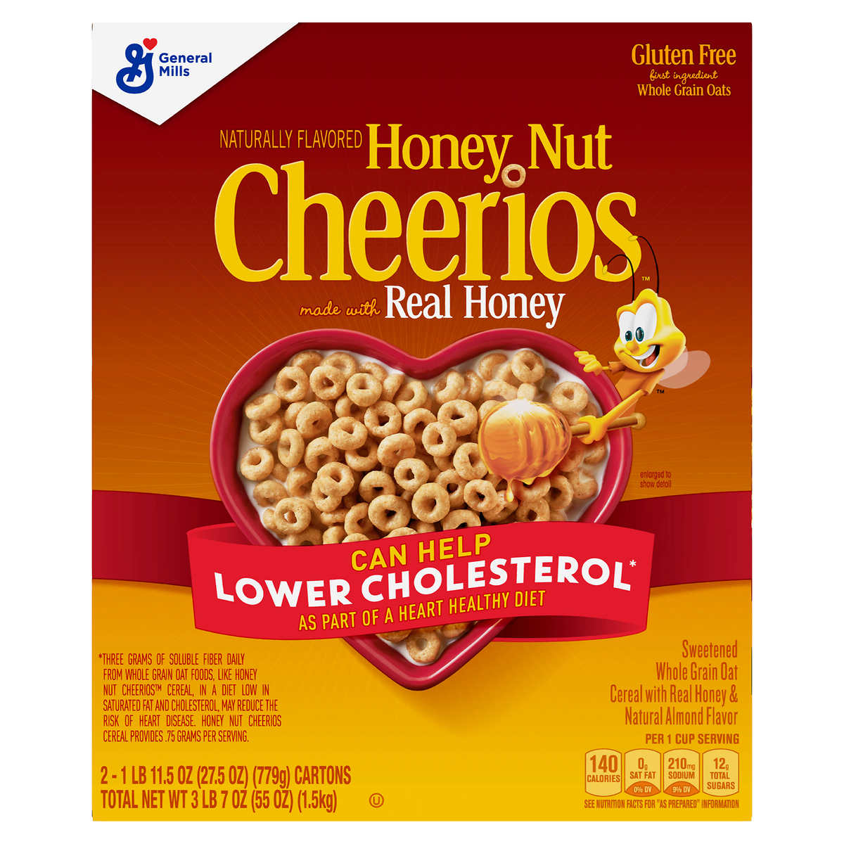 Best Cheerios Cereal Honey Nut 27.5 oz 2-Count
