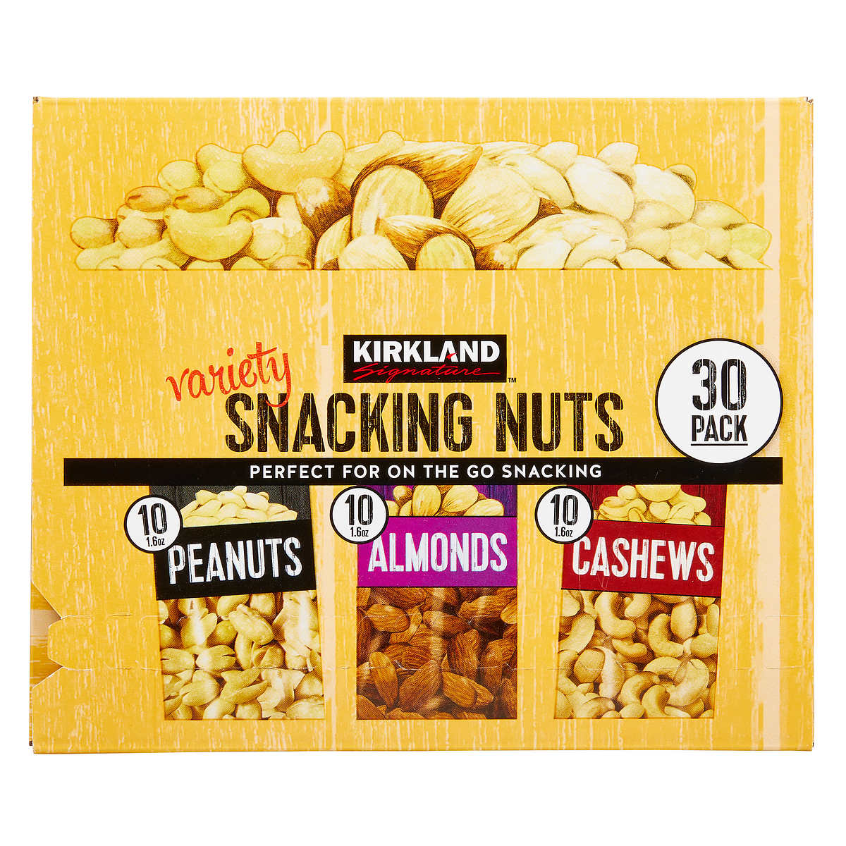 Best Kirkland Signature Snacking Nuts Variety Pack 1.6 oz 30-count