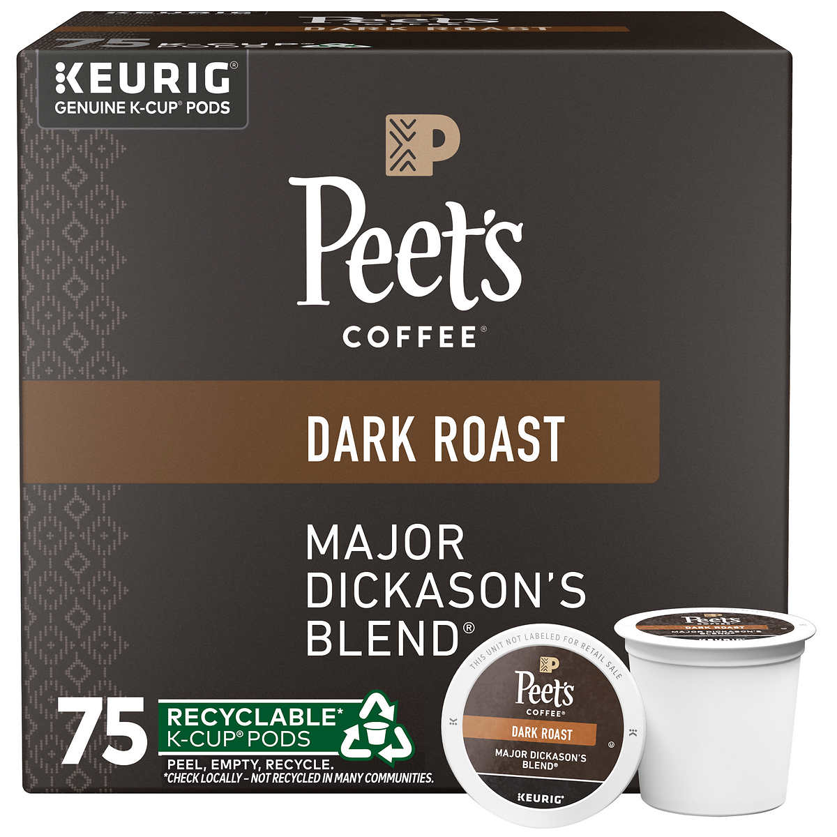 Best Peets Coffee Major Dickason’s Blend K-Cup Pod 75-count