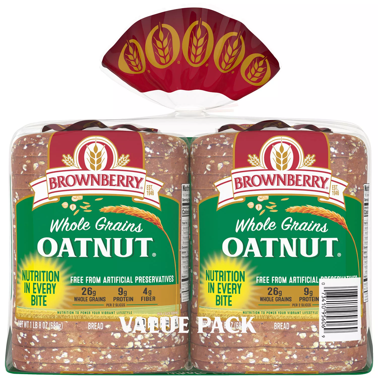 Brownberry Whole Grains Oatnut Bread (24oz / 2pk)