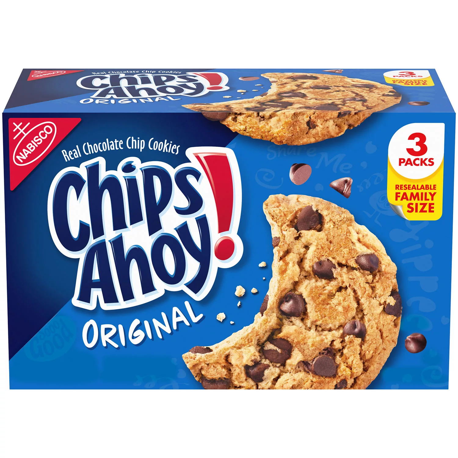 CHIPS AHOY Chocolate Chip Cookies (3 Family Size Packs)