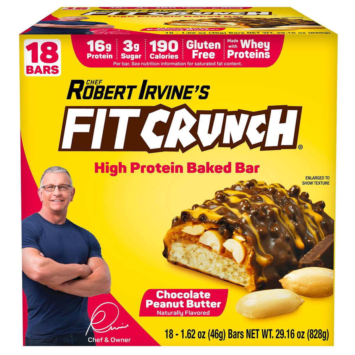 FitCrunch Chocolate Peanut Butter Whey Protein Bars