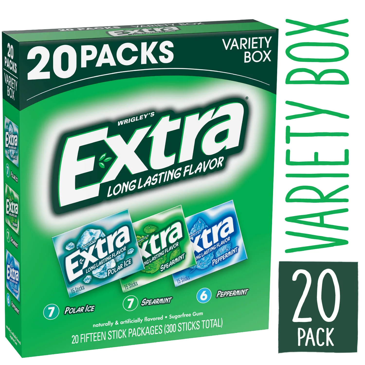 Extra Mint Sugar-Free Gum Variety Box (15 ct., 20 pks.)