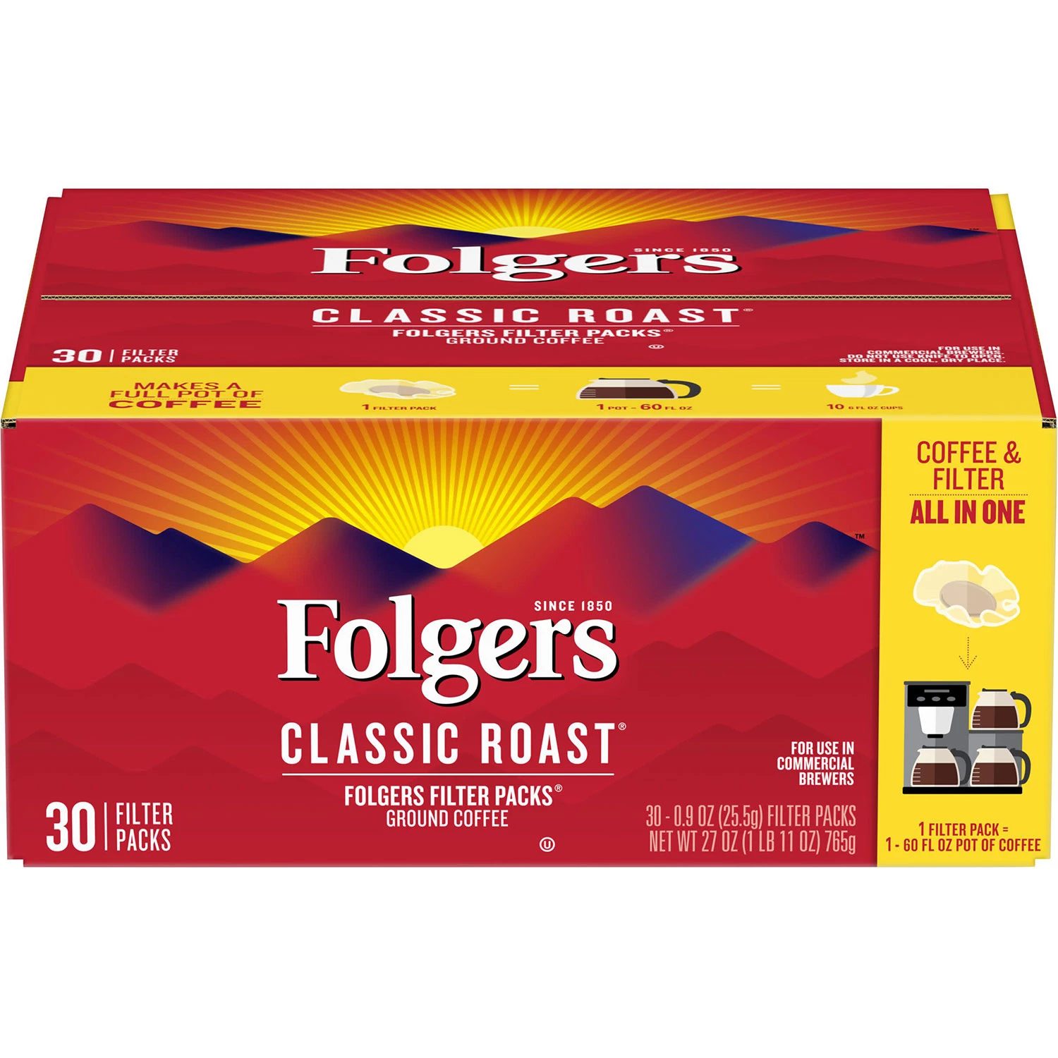 Folgers Filter Packs Coffee Classic Roast (.9 oz. packs, 30 ct.)