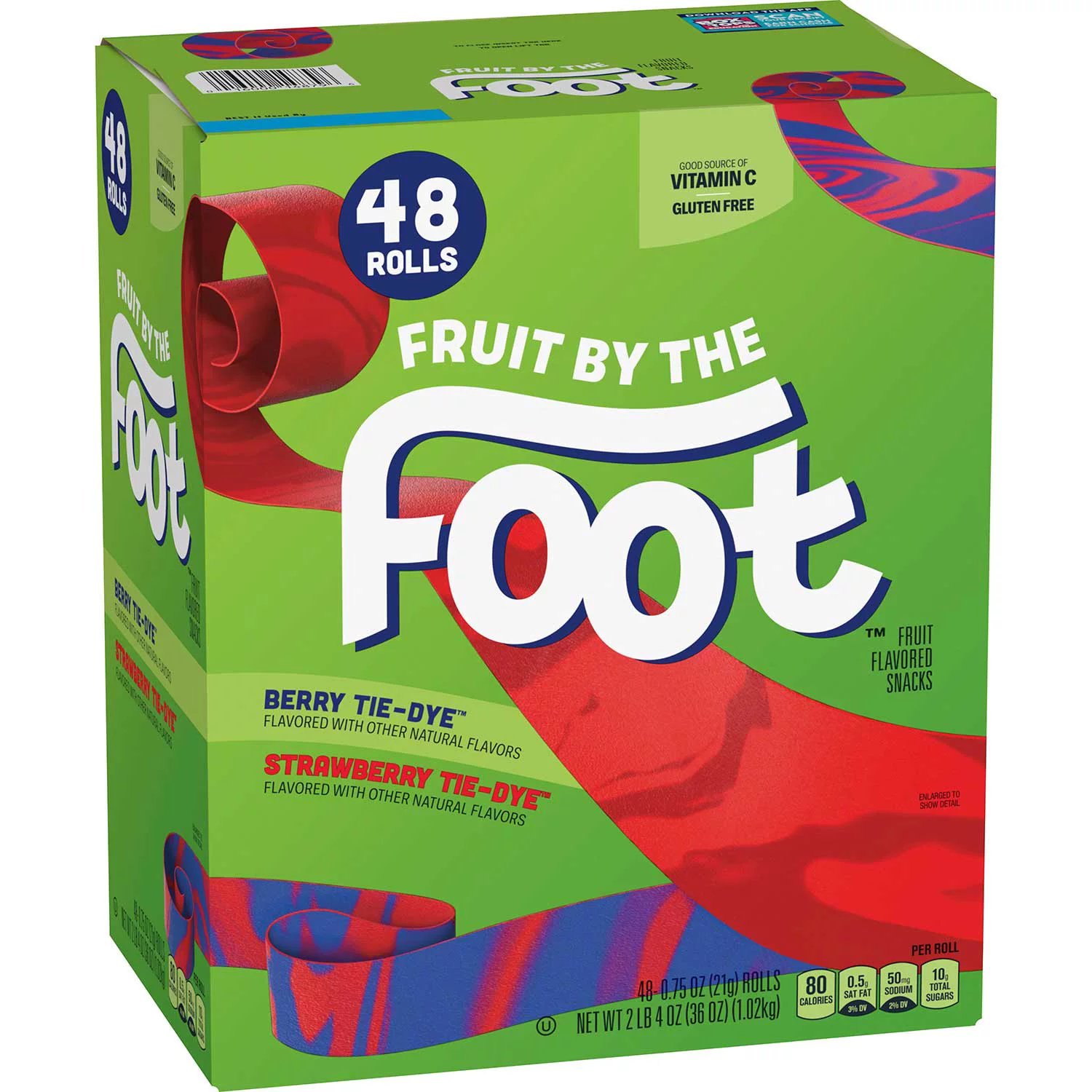 Fruit by the Foot Snacks Berry Tie-Dye and Strawberry Variety Pack (48 ct.)