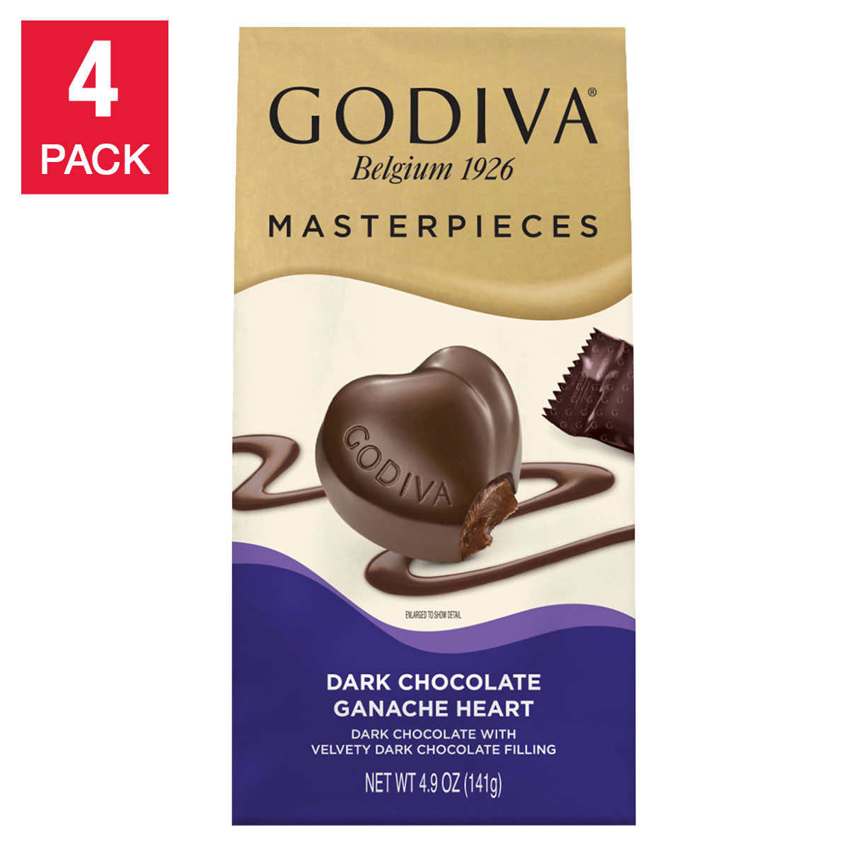 Godiva Dark Chocolate Ganache Hearts 14.8 oz 4-Pack