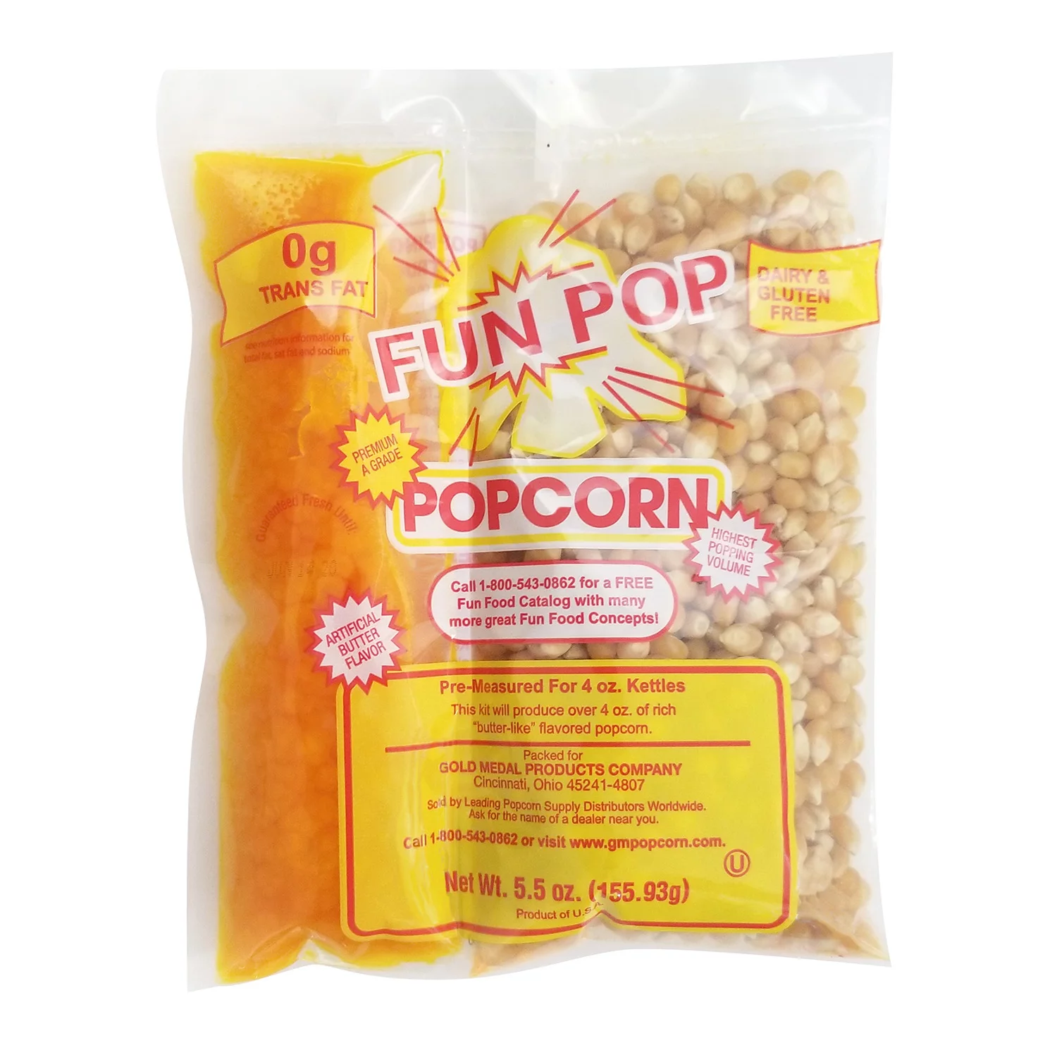 Gold Medal Funpop Popcorn kit 4 oz 36 ct