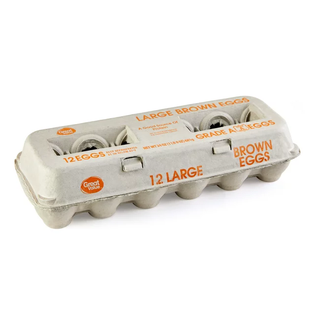 Great Value Large Brown Eggs, 12 Count