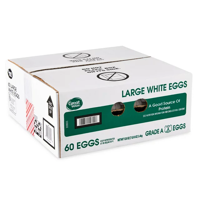 Great Value Large White Eggs 60 Count