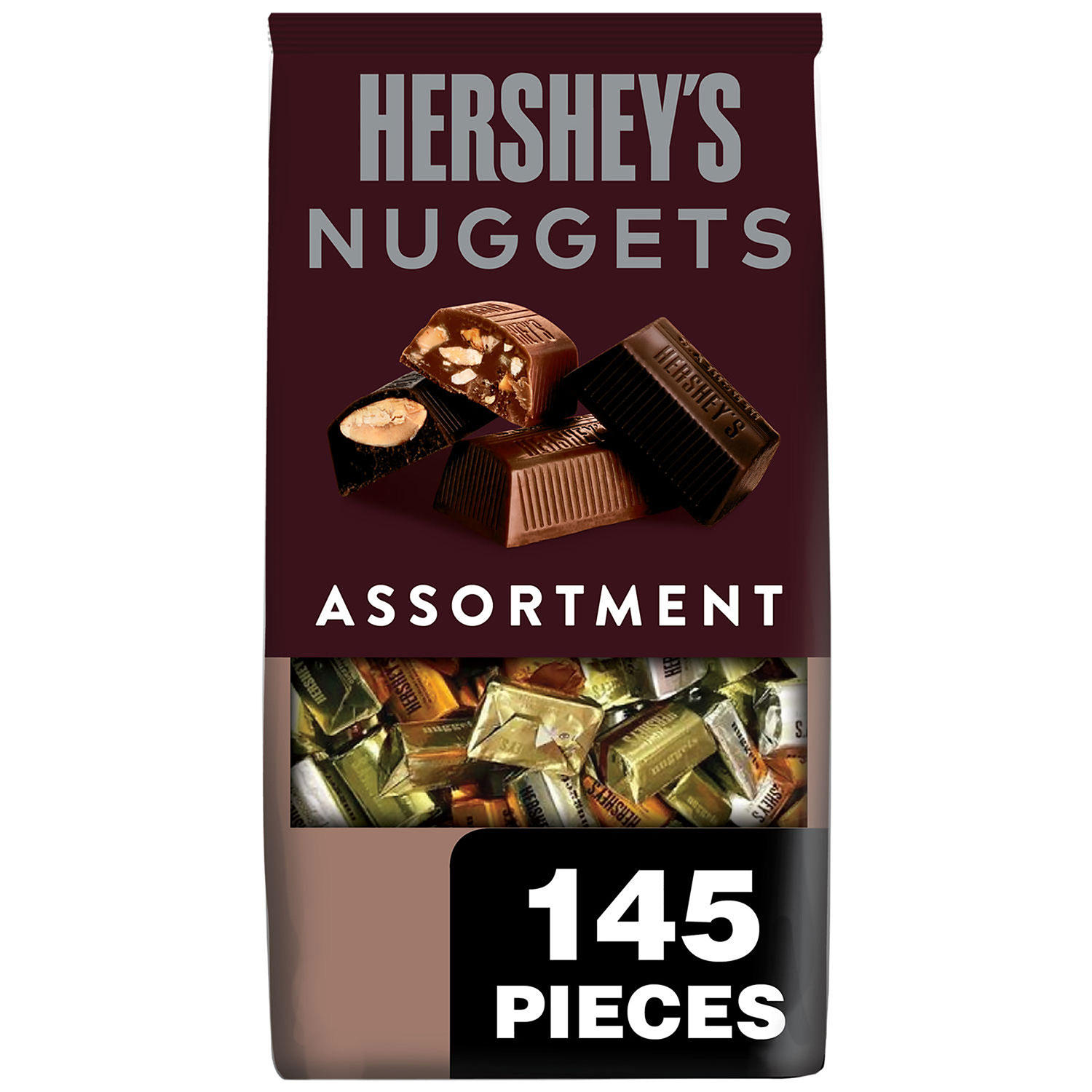 HERSHEY’S NUGGETS Assorted Chocolate Candy, Bulk Candy Bag (52 oz., 145 pc.)