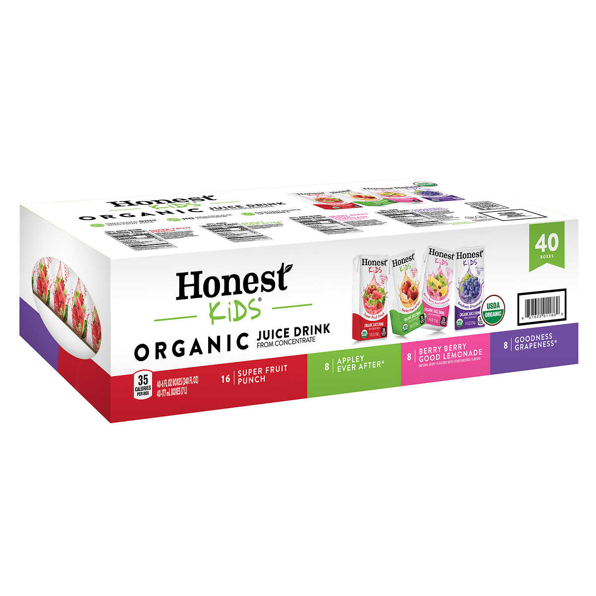 Honest Kids Organic Juice Drink, Variety Pack, 6 fl oz, 40-count