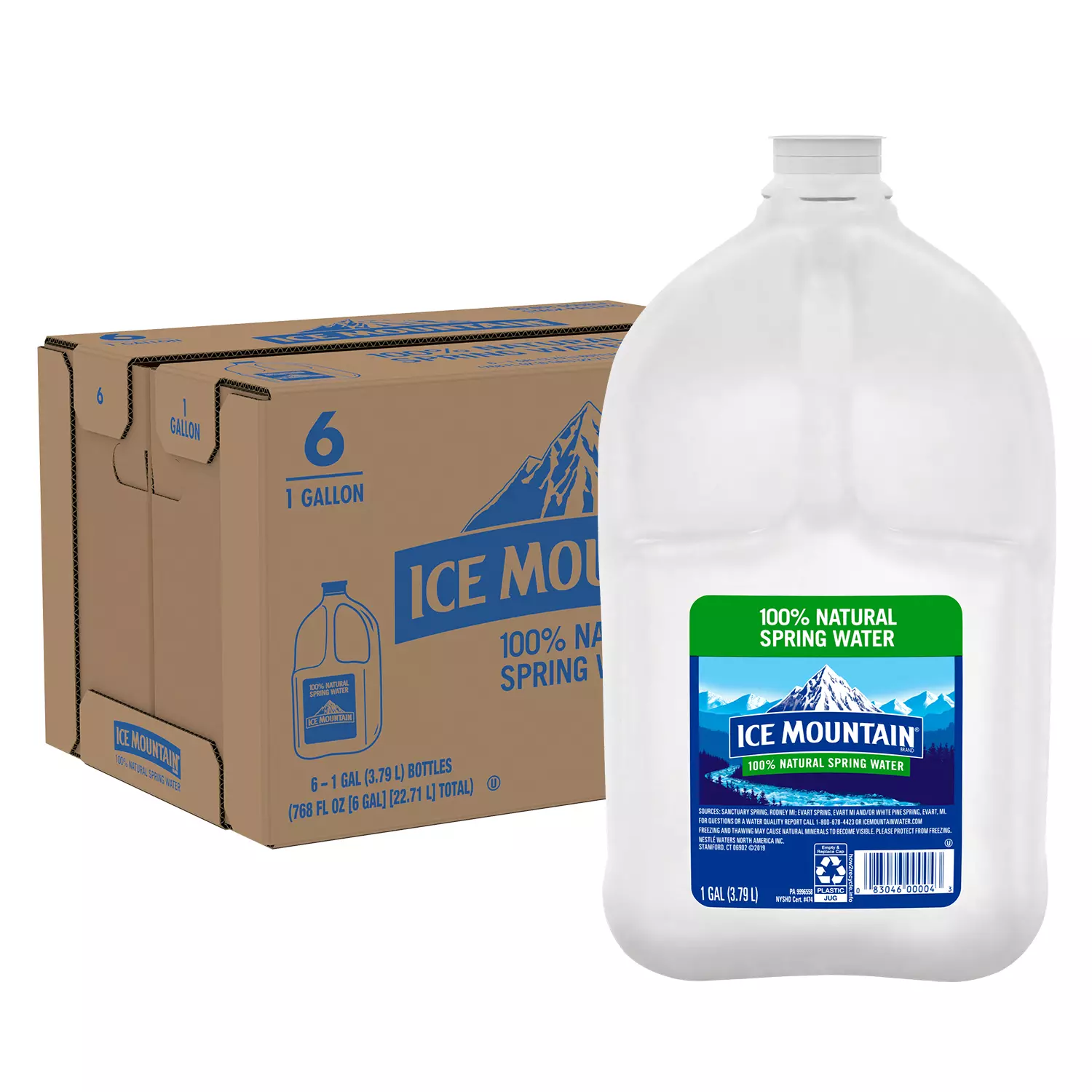Ice Mountain 100% Natural Spring Water (1gal / 6pk)