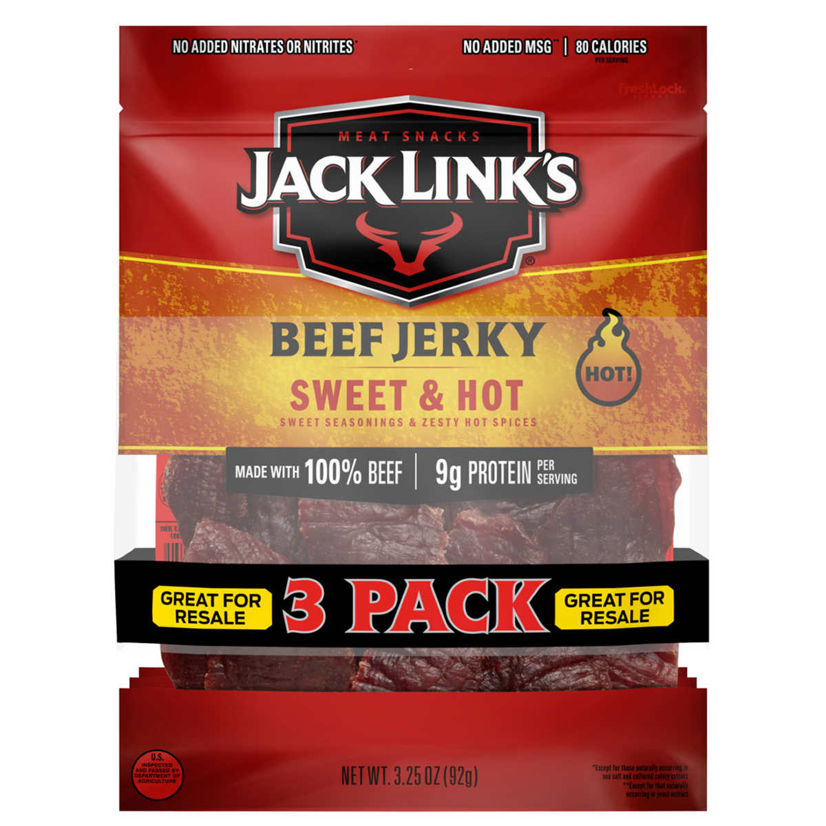 Jack Link's Beef Jerky Sweet and Hot 3.25 oz., 3-count
