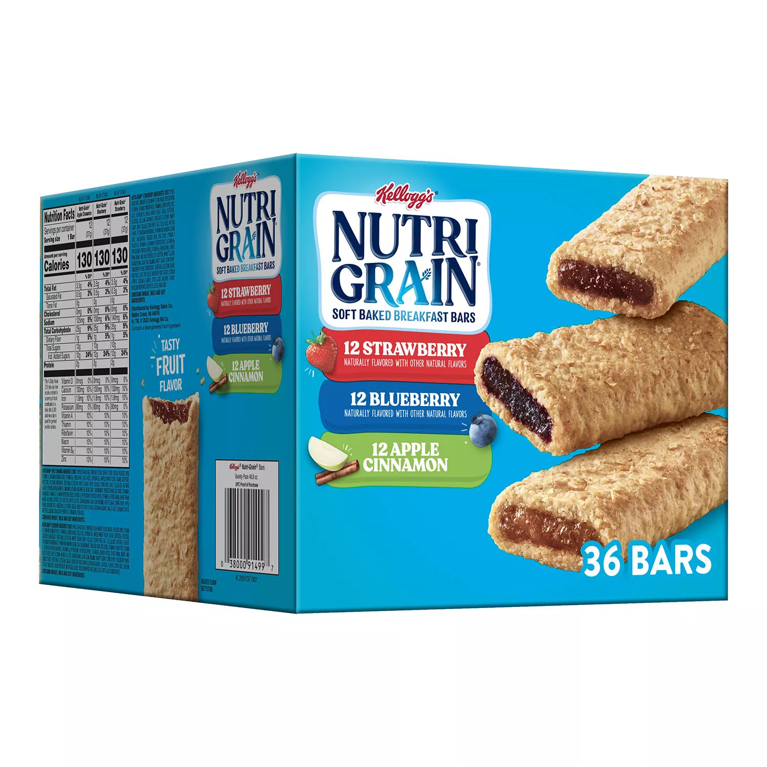 Kellogg’s Nutri-Grain Bars Variety Pack (1.3 oz. bar, 36 ct.)