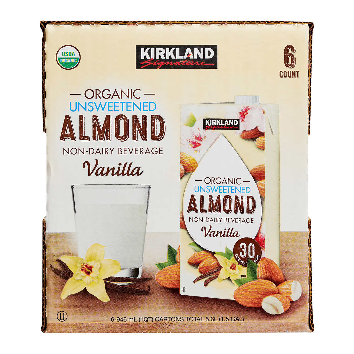 Best Kirkland Signature Organic Almond Beverage, Vanilla, 32 fl oz, 6-count