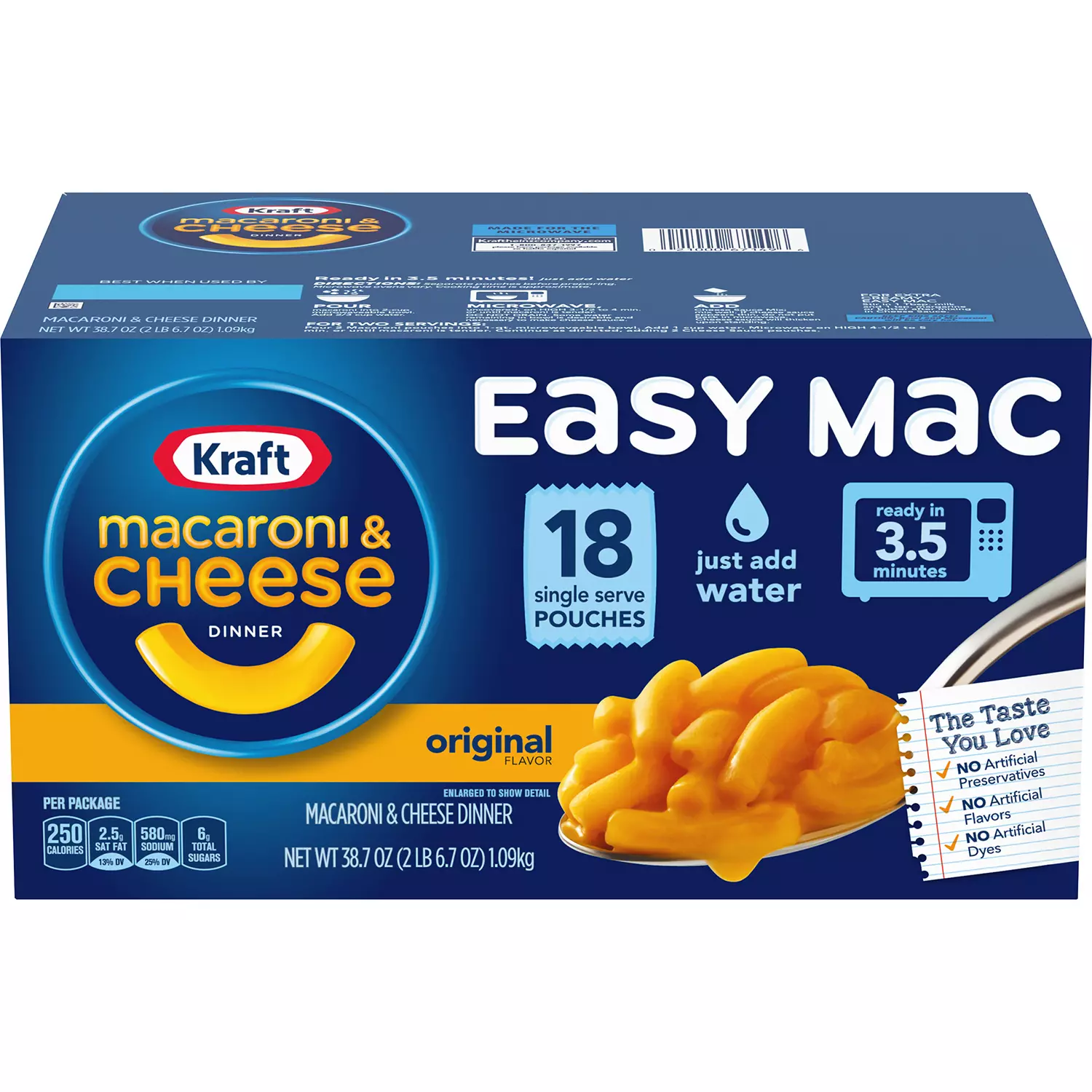 Kraft Easy Mac Original Flavor Single-Serve Pouches (18 pk.)