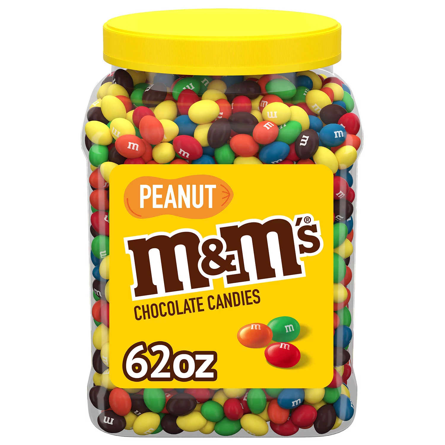 M&M’s Peanut Chocolate Candy, Plastic Pantry Size Jar (62 oz.)