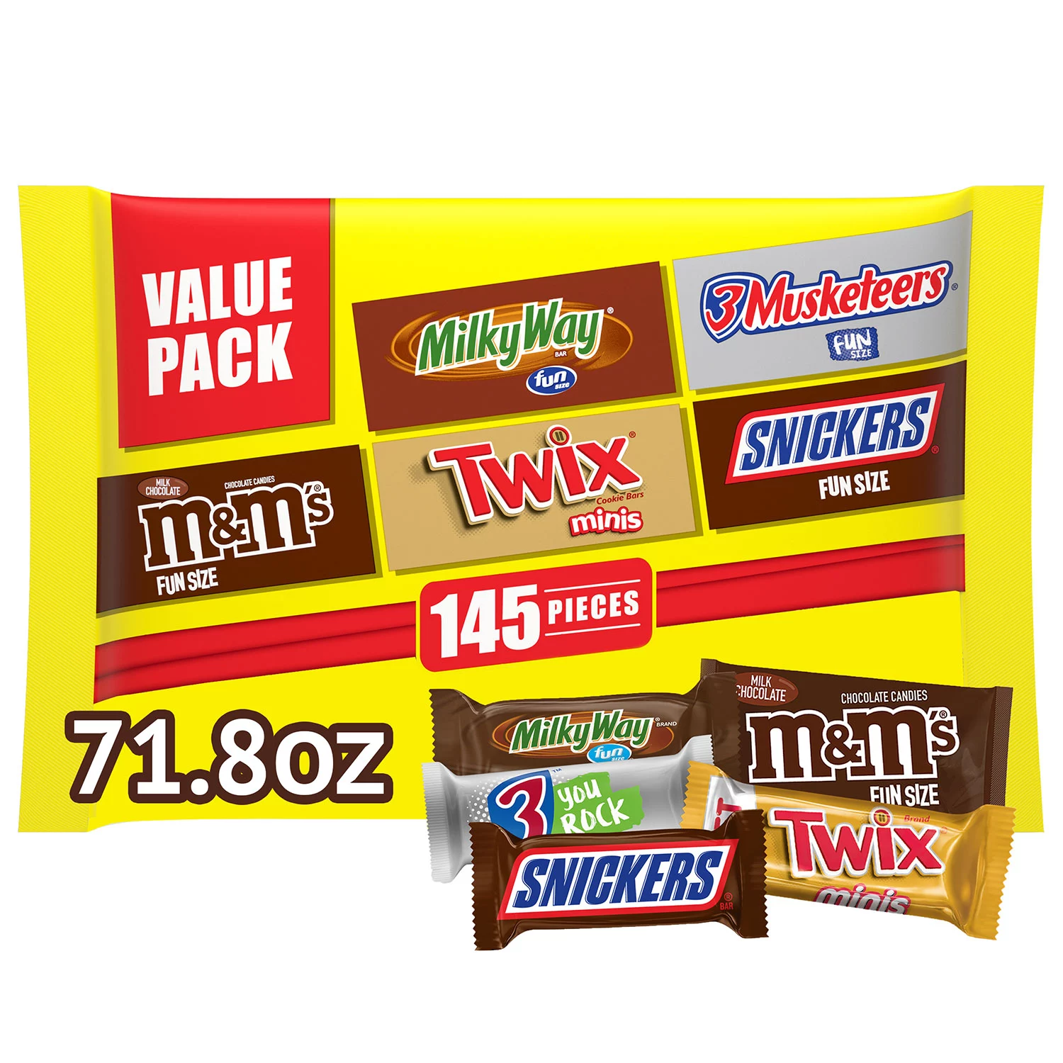 M&M’s Twix Snickers and More Bulk Halloween Candy Variety (71.8 oz., 145 ct.)