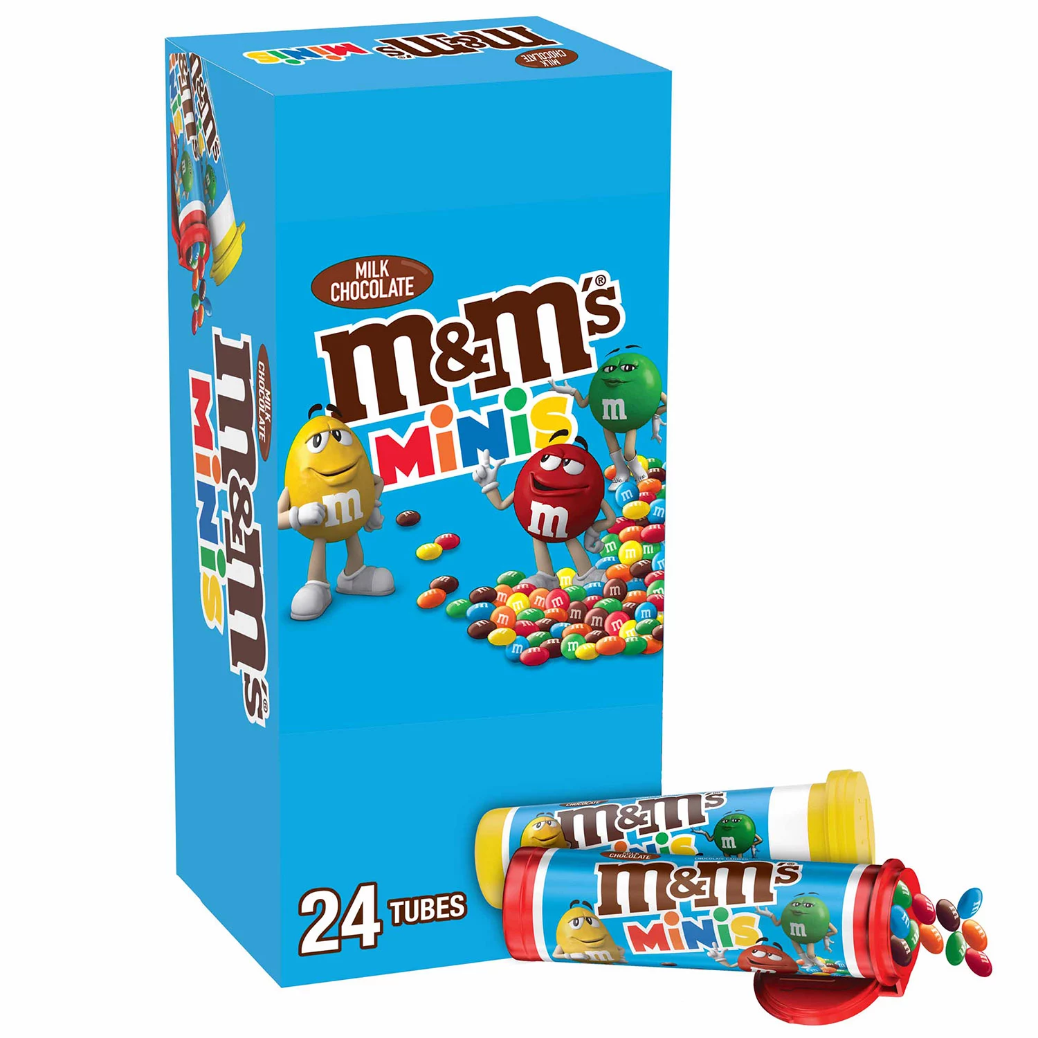 M&M’S MINIS Full Size Milk Chocolate Candy Resealable Tubes (1.08 oz., 24 ct.)