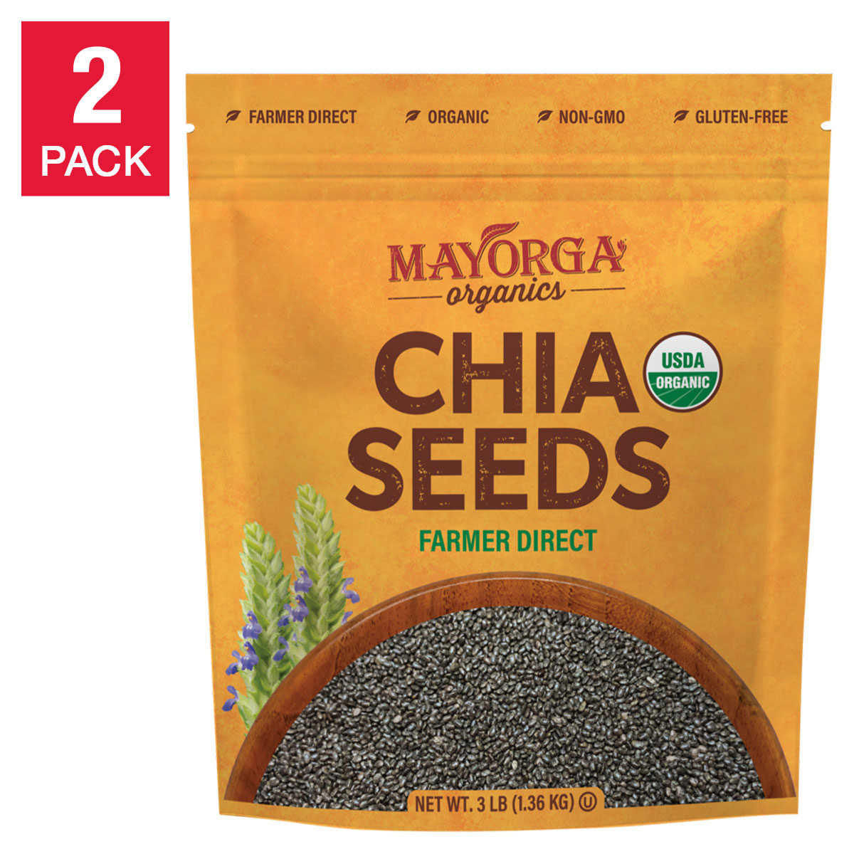 Mayorga Organic Chia Seeds, USDA Organic, NON-Gmo verified