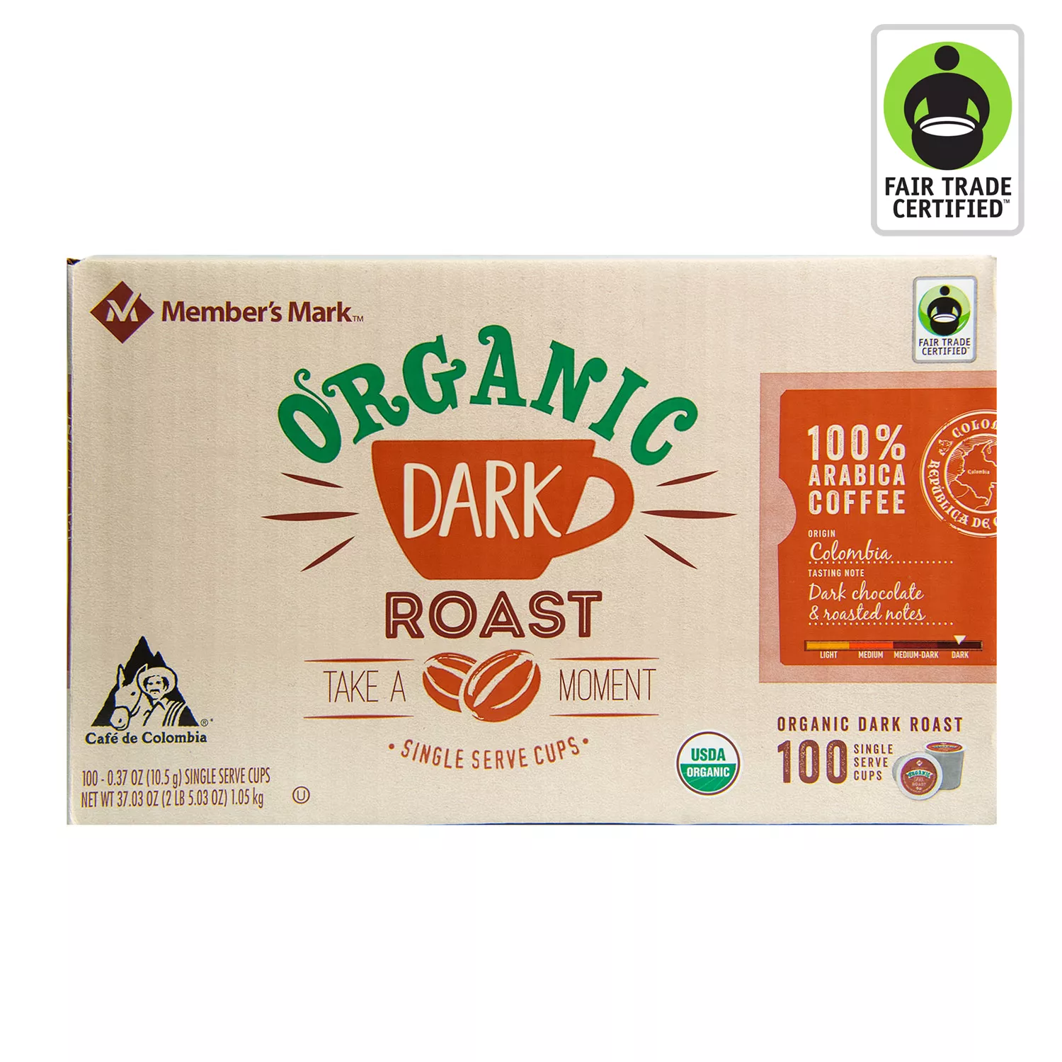 Member's Mark Organic Dark Roast Coffee Single-Serve Cups