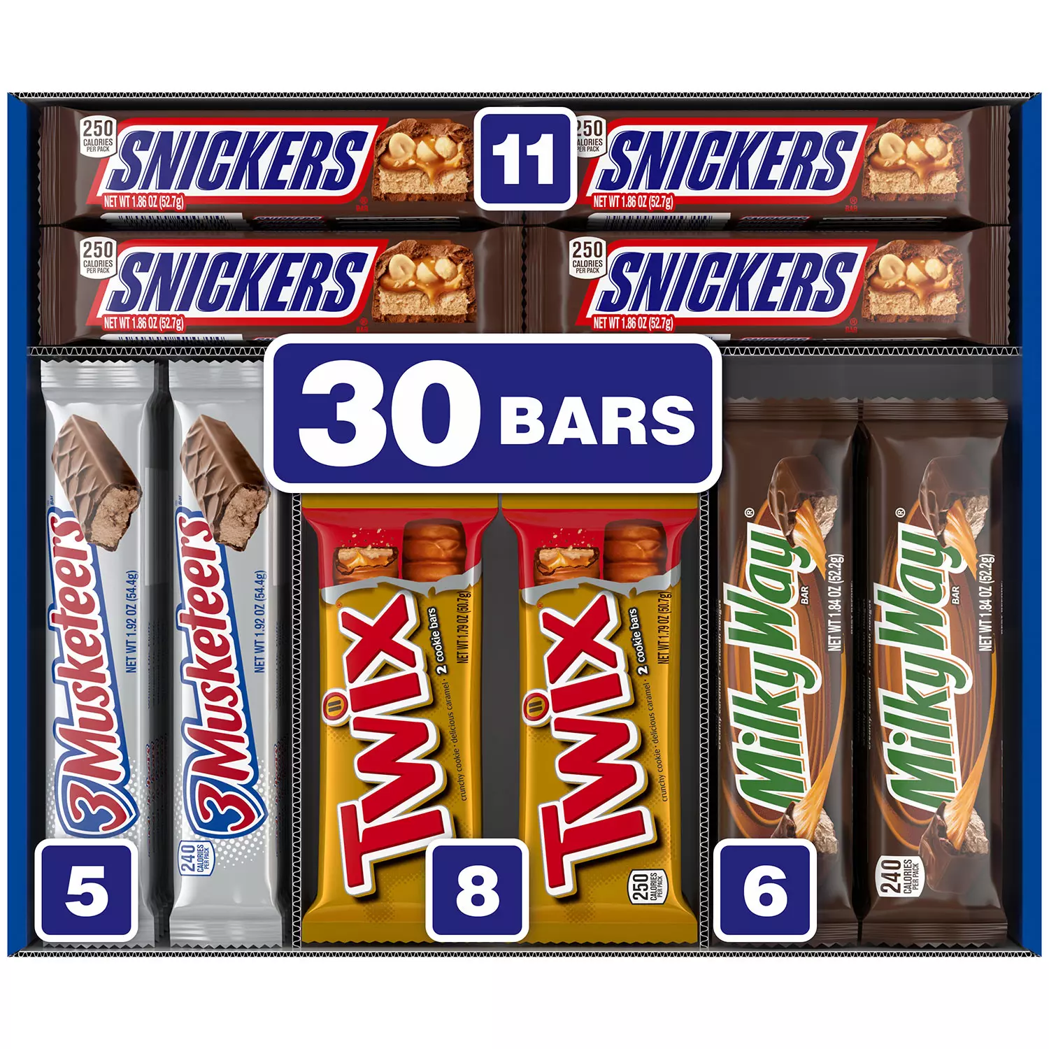 Snickers, Twix and More Assorted Chocolate Candy Bars Bulk Variety Pack