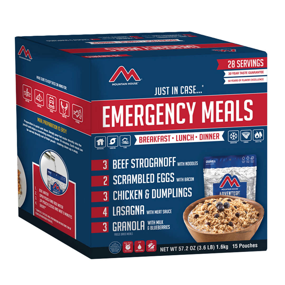 Mountain House Emergency Meal Kit 15-Pouch Assortment (28 Total ...