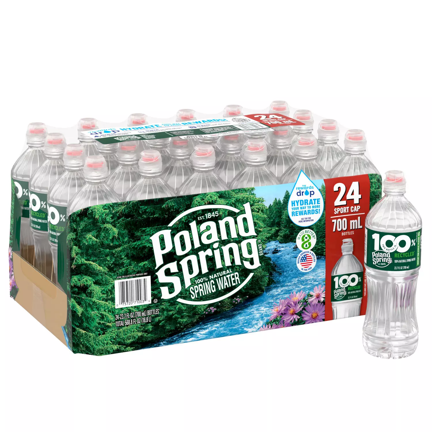 Best Poland Spring 100% Natural Spring Water (23.7oz / 24pk)