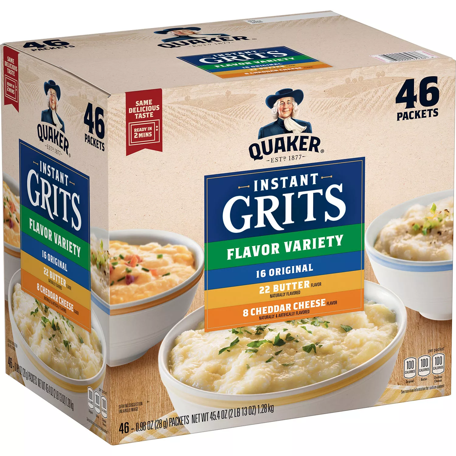 Quaker Instant Grits Flavor Variety Pack (50 pk.)