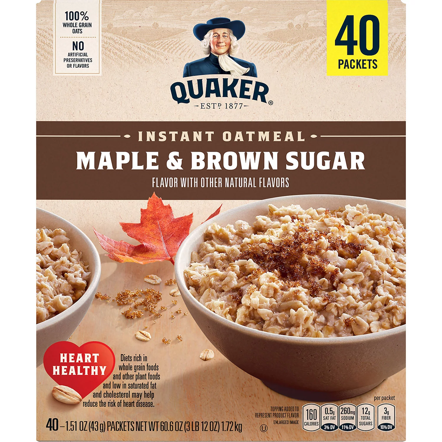 quaker instant oatmeal maple brown sugar