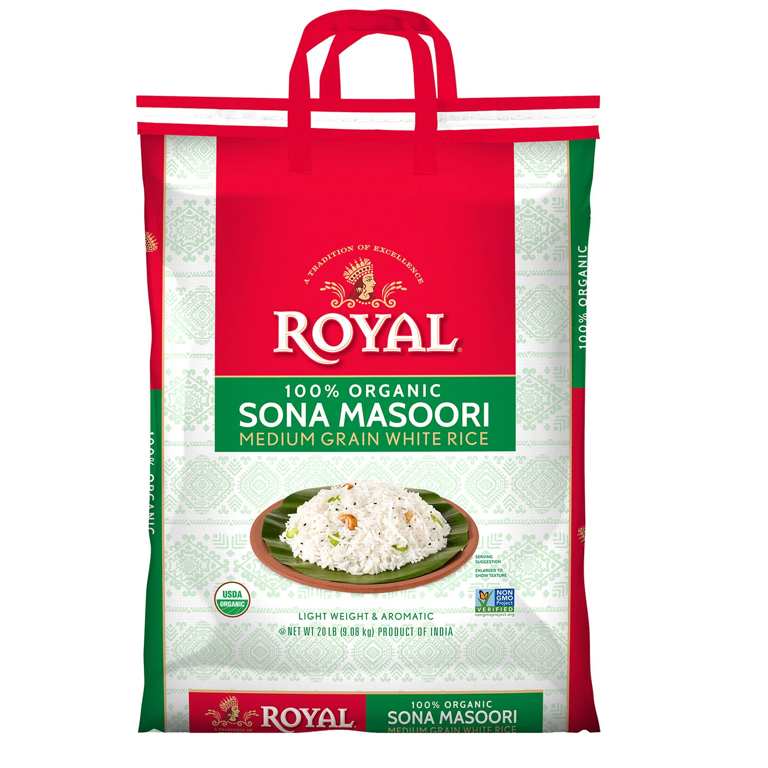 Royal Sona Masoori Organic Rice – 20 lb.