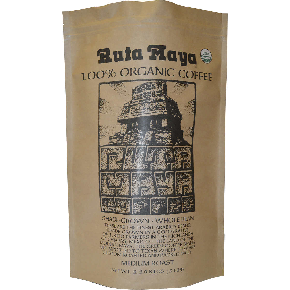 Ruta Maya Organic Medium Roast Whole Bean Coffee