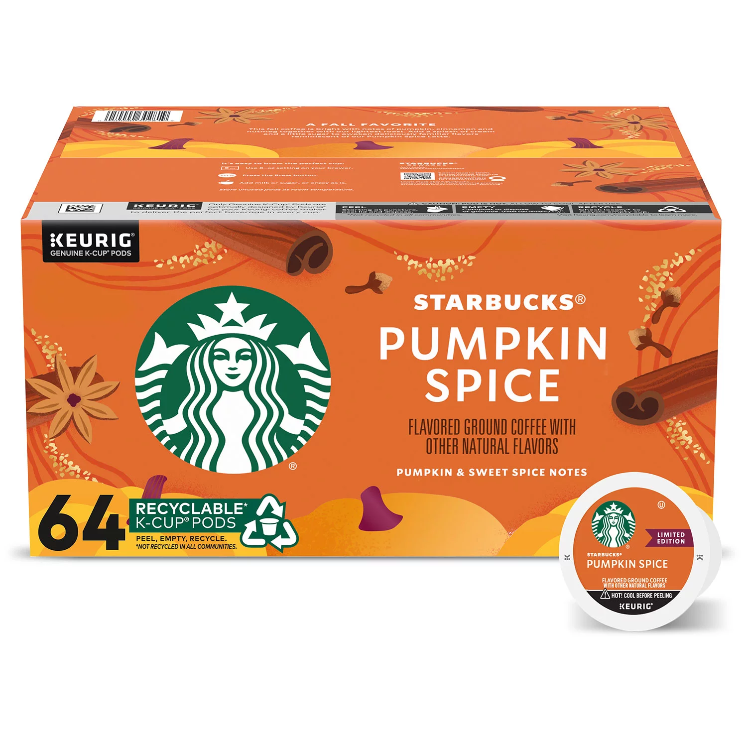 Starbucks Limited Edition Coffee K-Cups, Pumpkin Spice (64 ct.)