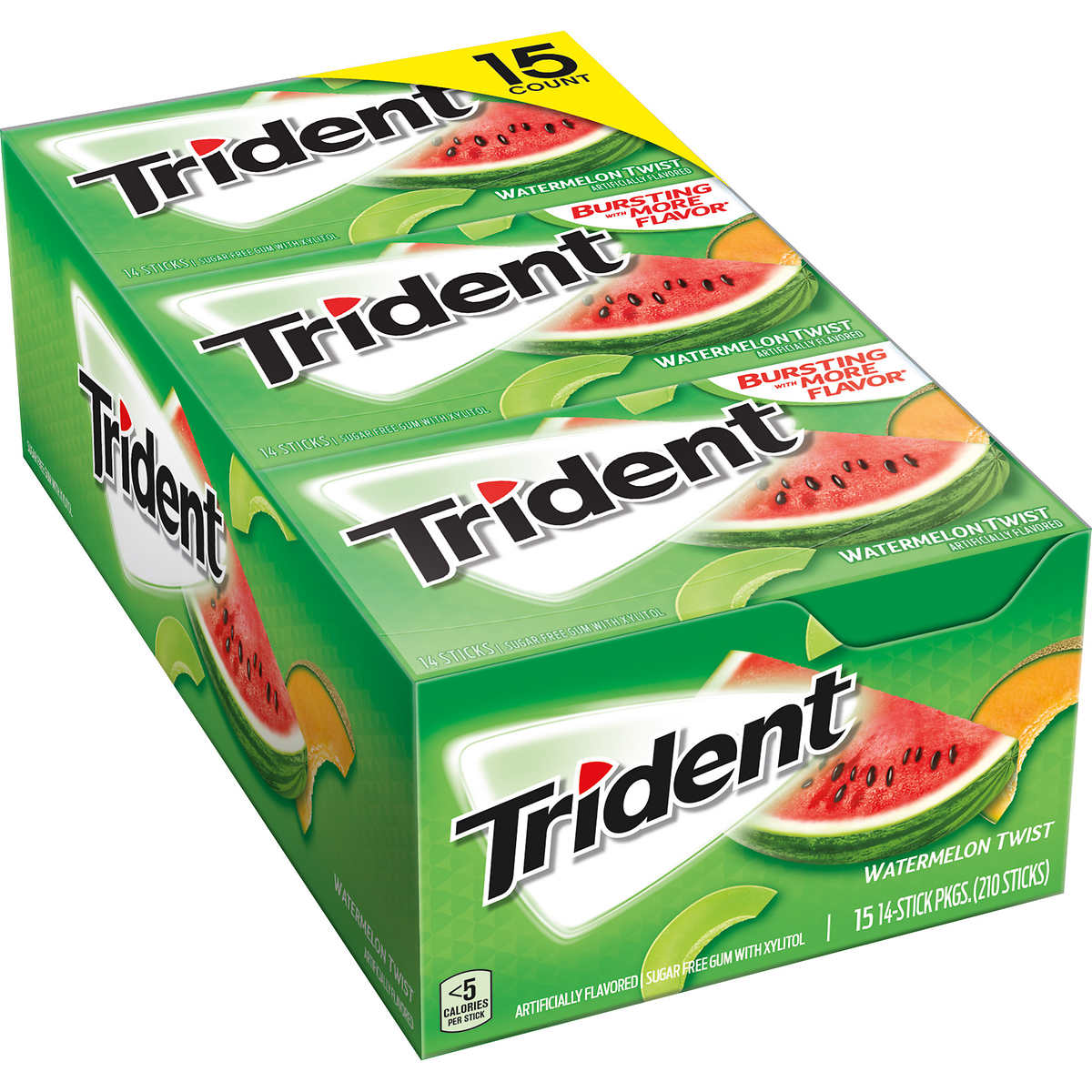 Trident Sugar-Free Gum, Watermelon Twist, 14 Pieces, 15-count