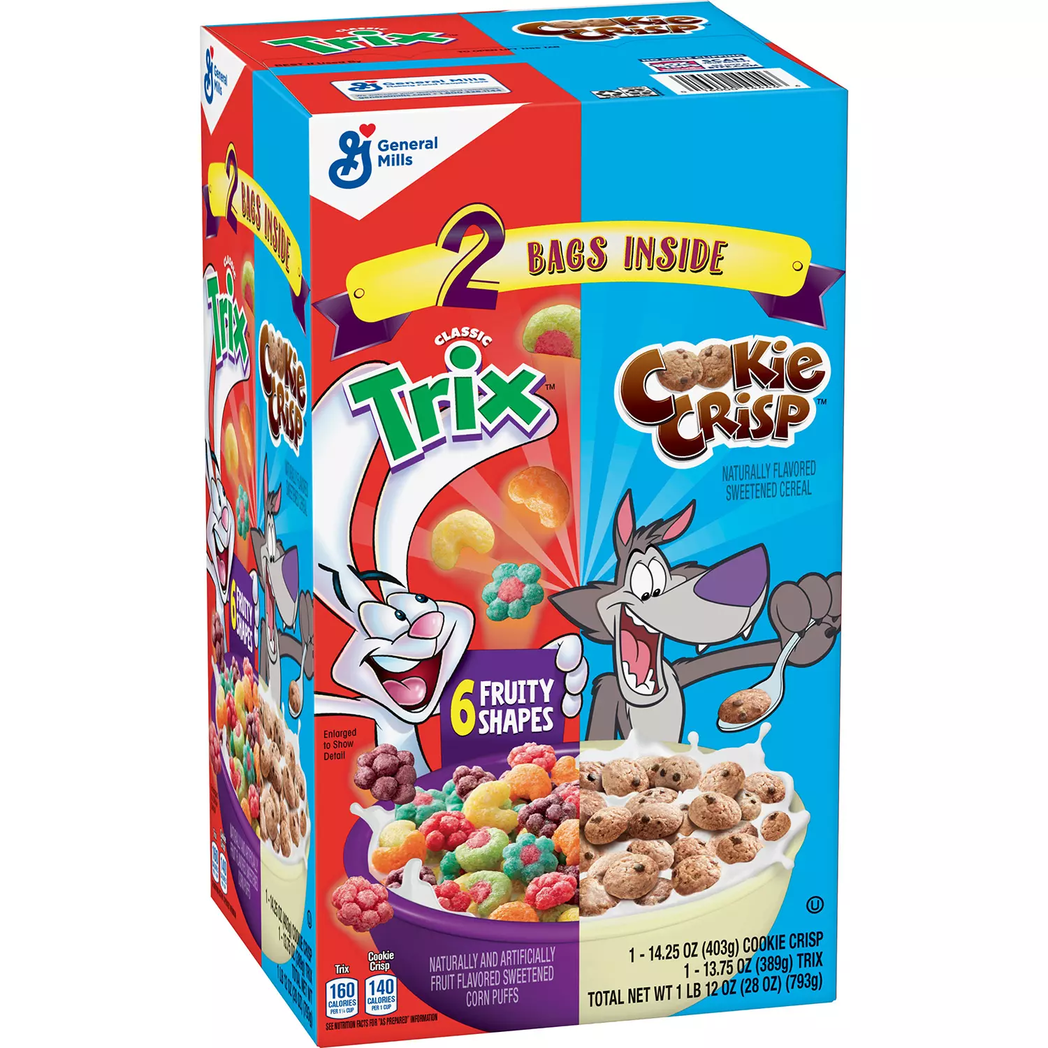 Trix and Cookie Crisp Cereal Variety Pack (28 oz.)