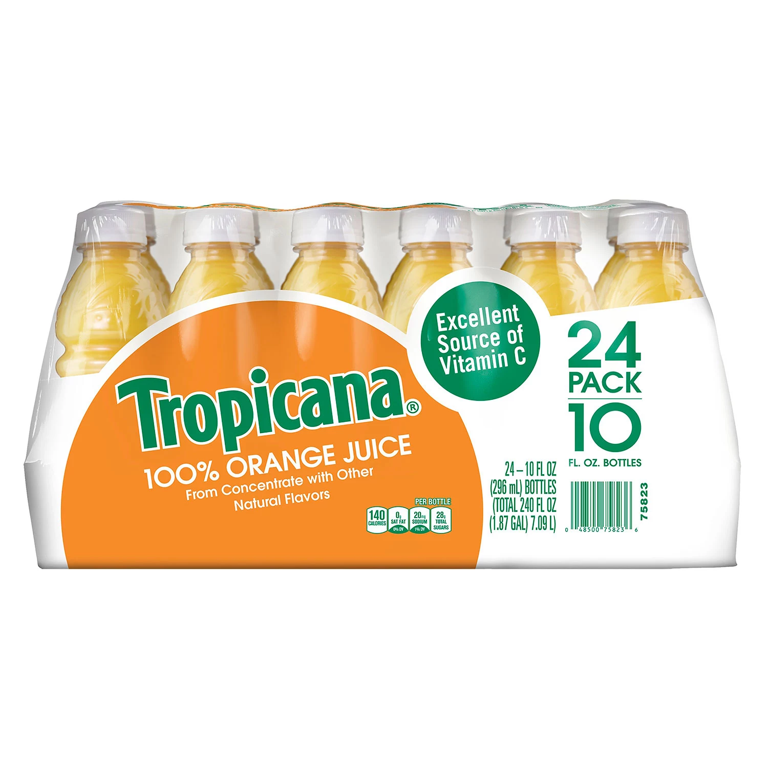 Tropicana 100% Orange Juice, 10 fl oz, 24-count