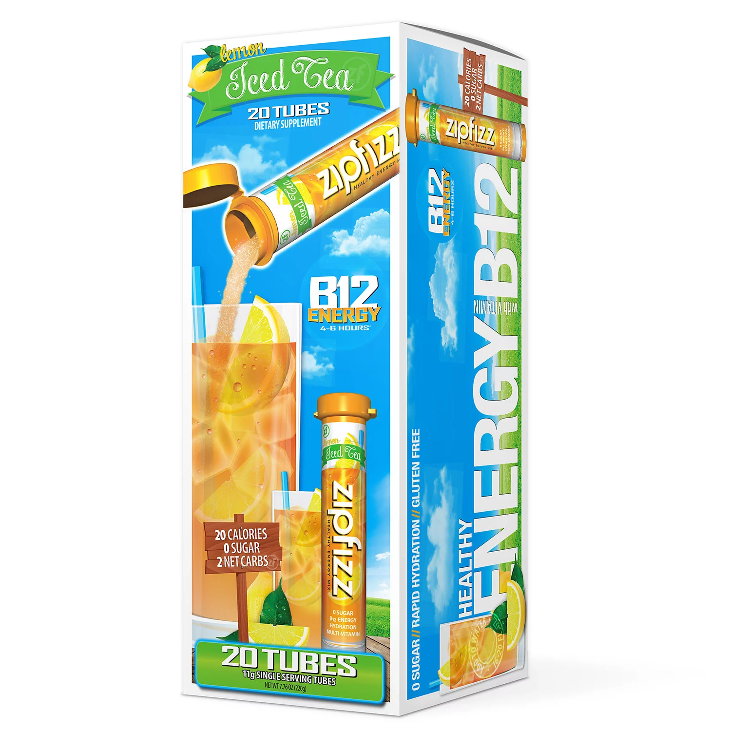 Best Zipfizz Energy Drink Mix-Lemon Iced Tea (20 ct)