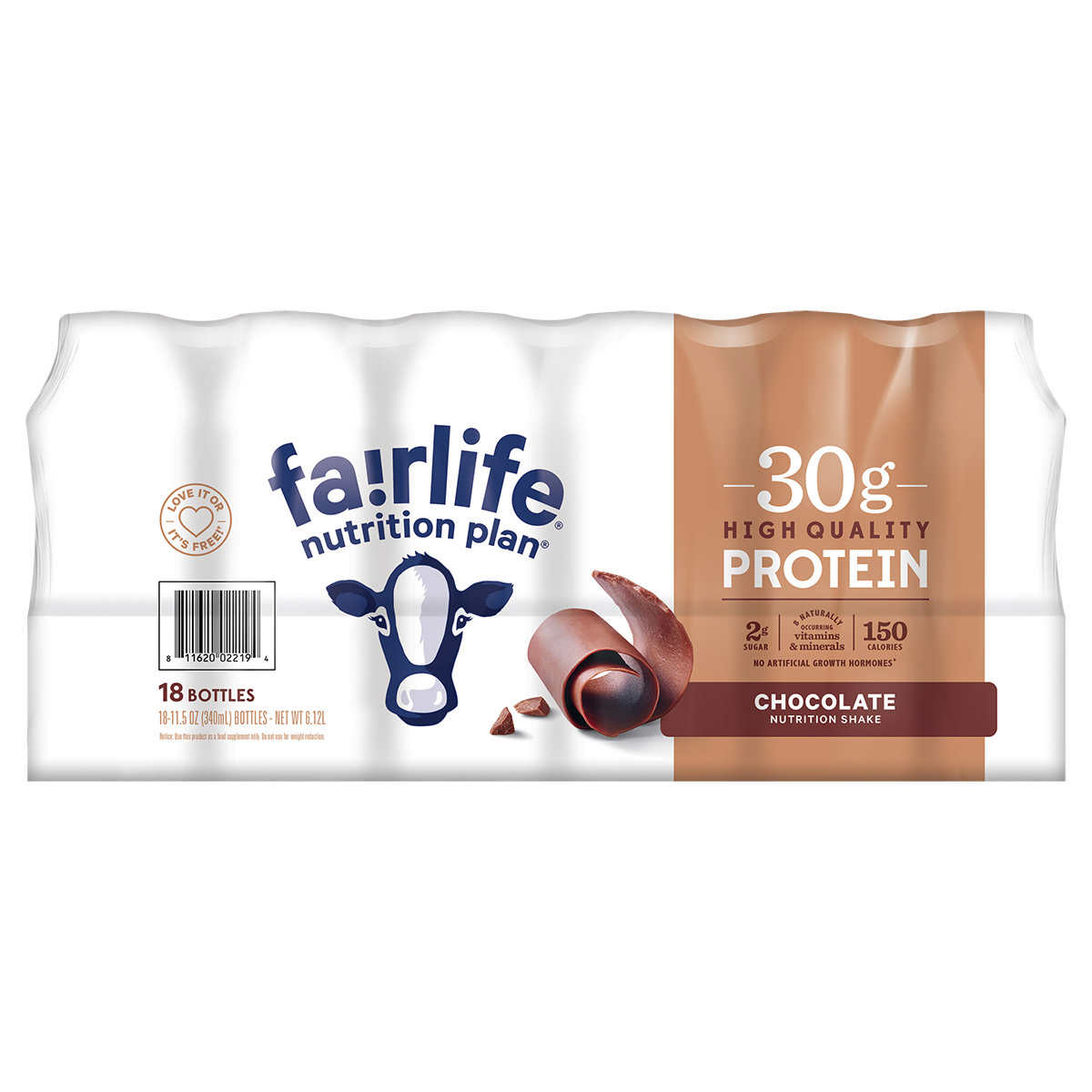 Fairlife Nutrition Plan, 30g Protein Shake, Chocolate, 11.5 oz, 18-count