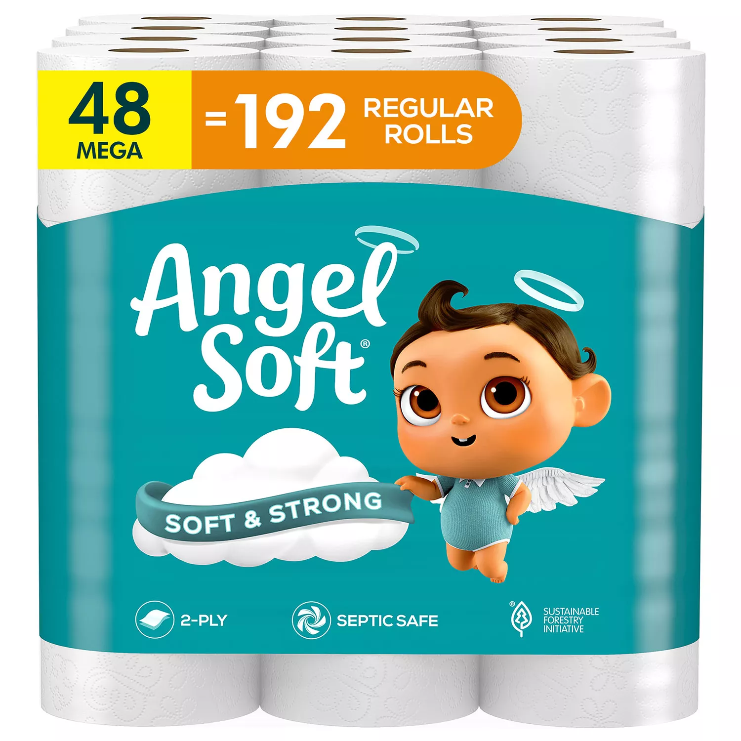 Angel Soft 2-Ply Toilet Paper (48 Mega Rolls, 320 Sheets/Roll)
