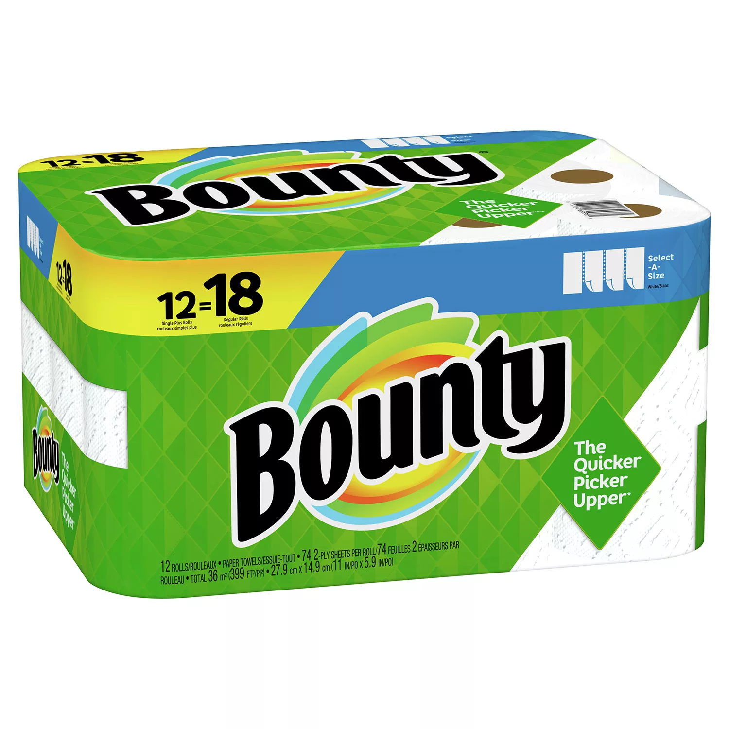 Bounty Select-A-Size Paper Towels, White (131 sheets per roll, 12 rolls)