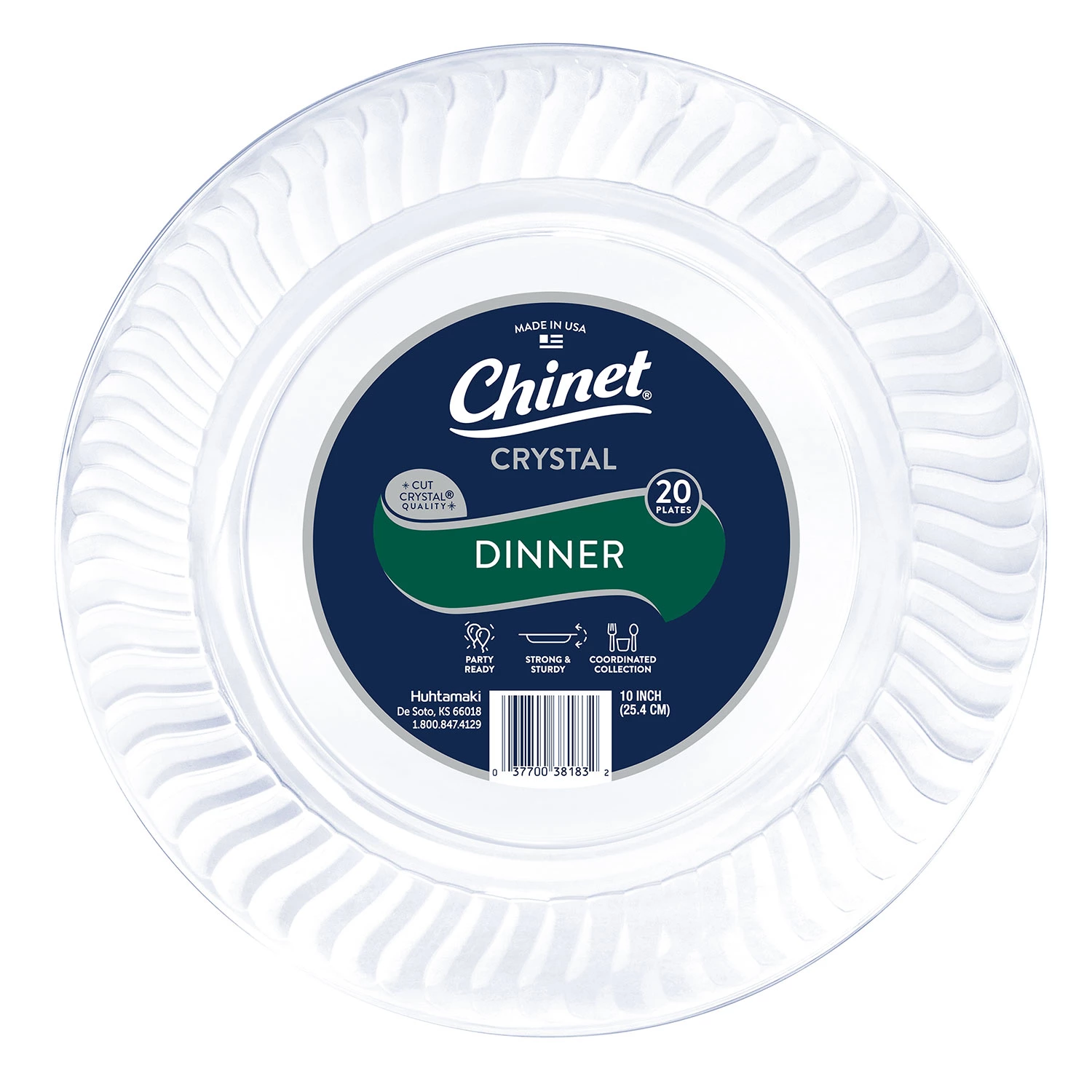 Chinet Cut Crystal Clear Plastic 10″ Dinner Plates Case (100 ct.)