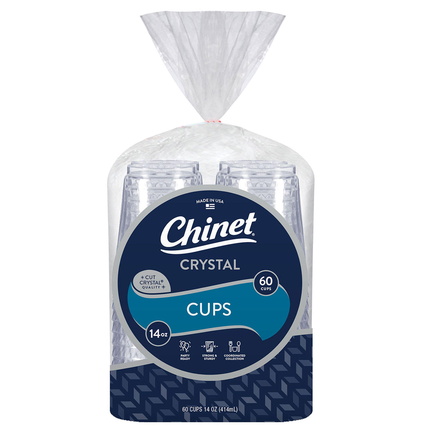 Chinet Cut Crystal 14 oz. Cup (3 sets of 60 ct., total of 180 ct.)