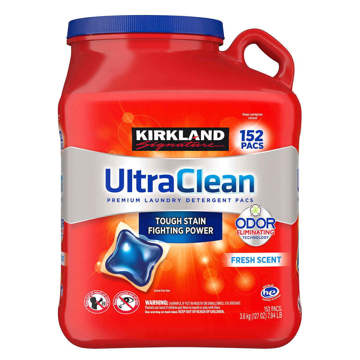 Kirkland Signature Ultra Clean HE Laundry Detergent Pacs 152-count
