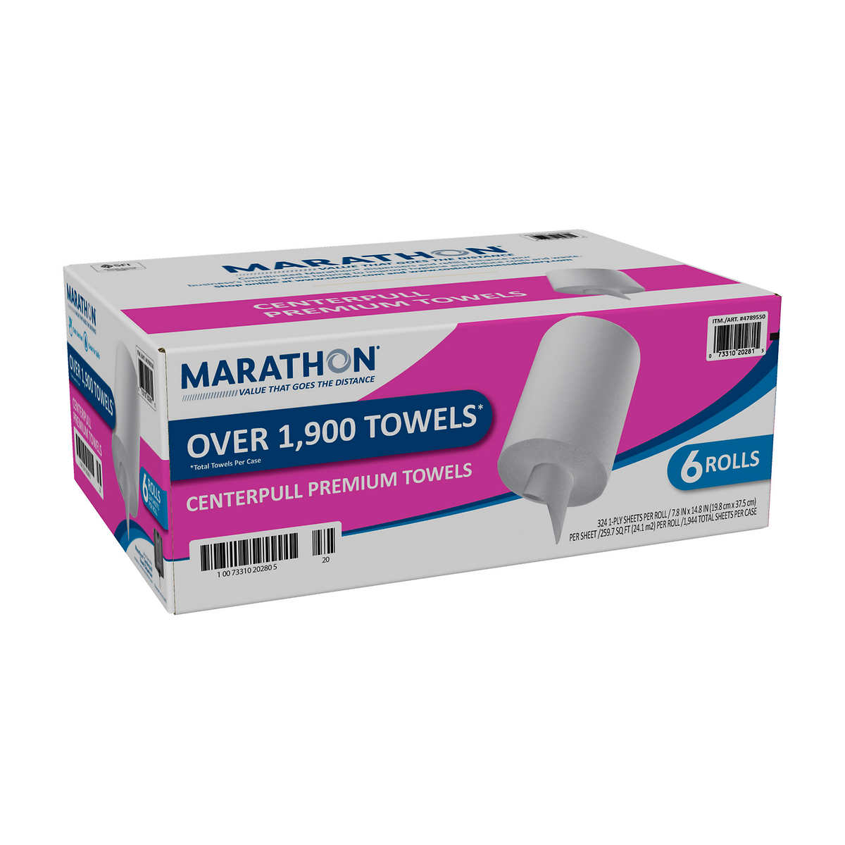 Marathon Centerpull Towel, 1-Ply, 324 Sheets, 6-count