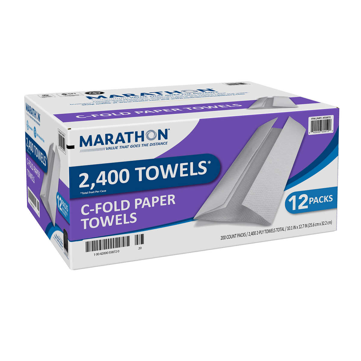 Marathon Paper Towel, C-Fold, 2-Ply, 200 Sheets, 12-count