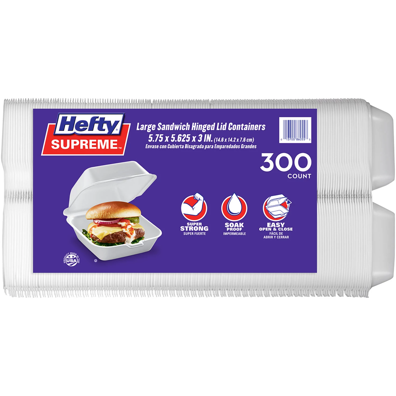 Member’s Mark 5.75″ Foam Hinged Lid Container by Hefty (300 ct.)