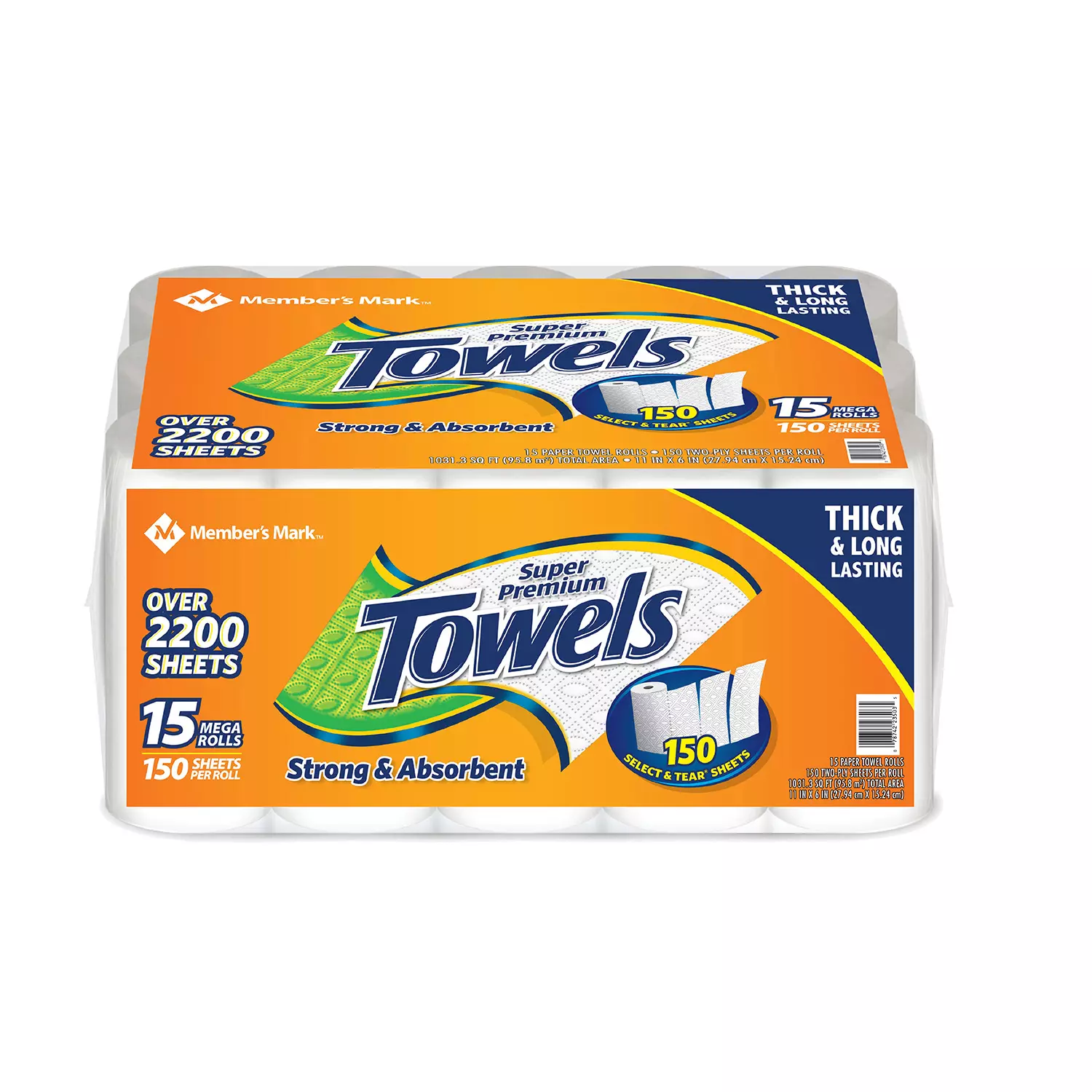 Member’s Mark Super Premium Individually Wrapped Paper Towels (15 rolls, 150 sheets per roll)